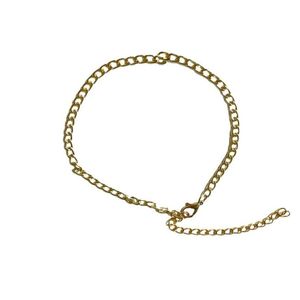 Bracelet de cheville cubain de la chaîne de liaison marin 4 mm de la chaîne de liaison de la chaîne en or 9 10 11 pouces