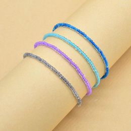 Anklets 4pcs Bohemian Multicolor Beade Chain Pulsera de tobillera Juego para femenino luminoso Dropshipship