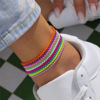 Bracelets de cheville 9 couleurs Unique réglable chaîne de fer Bracelet de cheville pour les femmes été plage mince cheville pieds nus femme pied bijoux