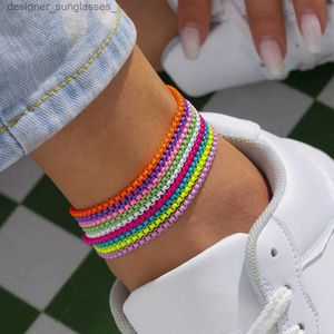 Bracelets de cheville 9 couleurs Unique réglable chaîne de fer Bracelet de cheville pour les femmes été plage mince chaîne cheville pieds nus Y2K femme pied bijoux L231116