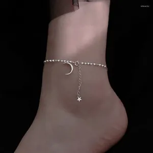 Chevilles 925 argent plaqué Crystal Moon Star Anklet For Women Girls Party Punk Beach Jewelry Gift E211