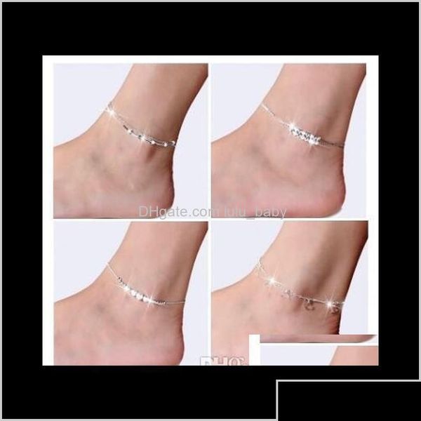 Tobilleras 925 Sterling para mujeres damas niñas Unique Nice Y Simple Beads cadena tobillera tobillo pie joyería regalo Jafjo Famob Drop Delivery Dhmmz