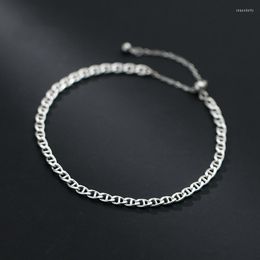 Anklets 925 Sterling Silver Anklet For Women Flat Mariner Simple Durable Foot Chain Jewellry