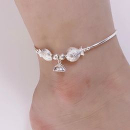 Enkelbanden 925 sterling zilver kleine vis elleboog enkelband sieraden voor vrouwen meisjes schattige lotusbel kralen armbanden op been voetornament JL006 231025