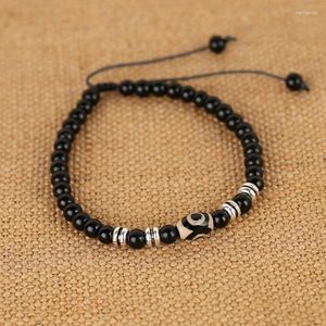 Anklets AAK024 Vintage Fashion Bangles Bracelet Jewelry Mens Dames Tibetan Silver Obsidia Anklet Barefoot Sandal Beach voetketen Mujer Mujer