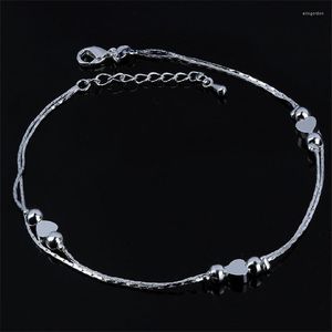 Anklets Ankle Bracelet Women 925 Silver kleur Anklet voet sieradenketen strand hart