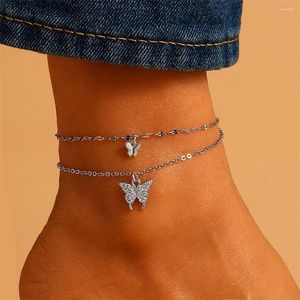 Enkelbanden Anklet voor vrouwen goudkleur zilveren ketting vlinder hanger been armbanden op de sieradenaccessoires