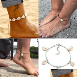 Tobilleras Tobilleras Concha de mar Tobillo Pulsera para mujer Tobillera Joyería Playa Accesorios Boho Ancle Pulseras Pie Cheville Bijoux Jewelr Dhnlw