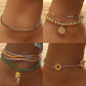 Enkelbanden Strand Accessoires Boheemse Kralen Hart Zomer Voor Vrouwen Armbanden Meisjes Blote Voeten Op Been Kettingen Sieraden Geschenken Groothandel