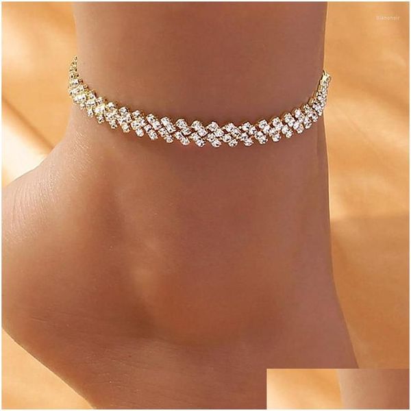 Chevilles accessoires de plage cristal chérir chevalier pour femmes en gros bohème vintage ankle bracelet bracelet chaîne bijoux dhsoc dhsoc