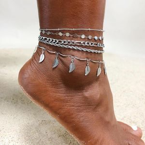 Anklets Beach Women Chain Anklet Roestvrij stalen touw Twist Link Ankle Summer voet armband Groothandel sieraden