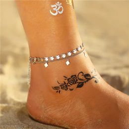 Enklets BLS- Design Fashion Pendant Anklets For Women Now Vintage Silver Color Multi-Style Beads Anklet Female Boheemse sieraden