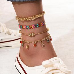 Anklets Bohemia Leaf Enkle Armbanden Been kettingketens voor vrouwen voet sieraden Bijoux Femme 2023 Beach Tobillera