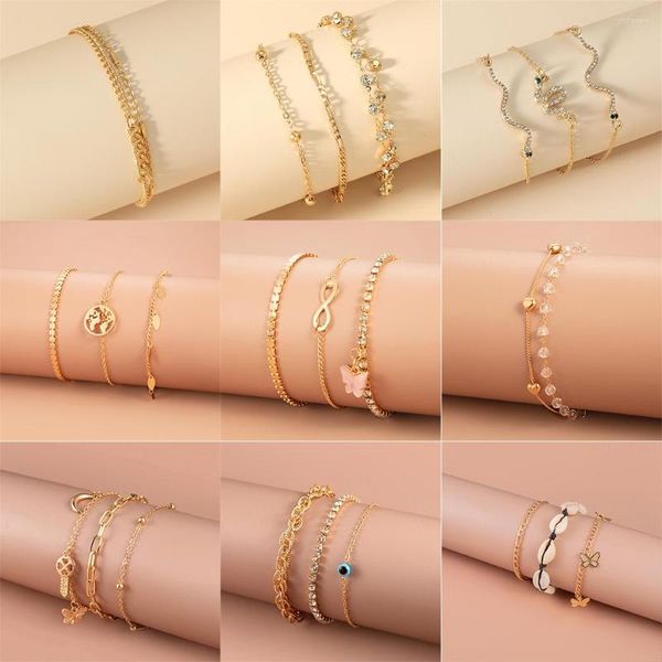 Bracelets de cheville bohème Boho chaîne pour femmes accessoires de pied papillon serpent plage pieds nus sandales Bracelet cheville sur jambe dame bijoux