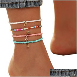 Enkelbanden Boheemse Colorf Kralen Voor Vrouwen Zomer Oceaan Strand Handgemaakte Enkelband Voet Been Sieraden Gift Drop Delivery Dh9Qk