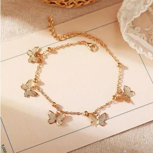 Anklettes Bohemian Gold Silver Color Butterfly Fashion for Women Summer Beach Bracelet Bracelet Foot Chain Bijoux