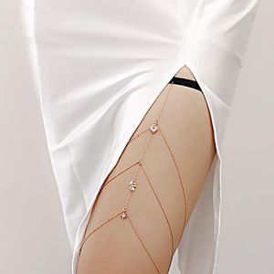 Enklets Boheemian Sexy Gold Color metaal kralen ketting dij voor vrouwen grote slangen hangers been body sieraden strandstijl cadeau