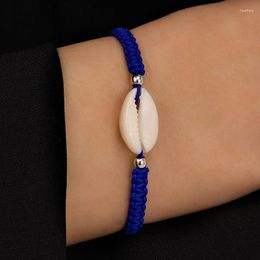 Anklets Boheemse stijl geweven armband Blue Shell kralen dames verstelbare 23599