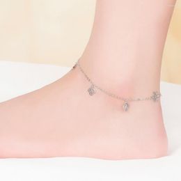 Enklets Boho Beach Barefoot Sandals Anklet Chain Girl 925 Sterling Silver Bell voet armbanden mode -sieraden voor vrouwen