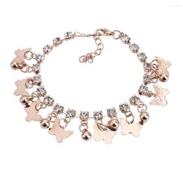 Bracelets de cheville Boho Star Menottes Bracelet de cheville pour femmes strass papillon pied cercle chaîne pieds nus plage mariée bijoux brillants