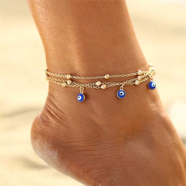 Chevillets boho plage d'été étoiles étoiles de lune terre terre coeur en forme de chariot de chariot bohemien fait à la main Nouvel 2020 bijoux de cheville perlé cadeau