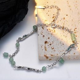 Anklets merk echte luxe echte juwelen K1002 Koreaanse turquoise keten meisjes geavanceerd sense s925 sterling zilveren email kleurrijke drop gl