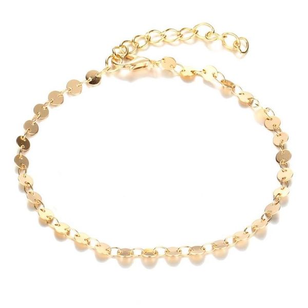 Tobilleras Mujeres clásicas Tobillera Pulsera Joyería de pie Cadena de color dorado Diseño de marca simple Moda para niña Gift274n