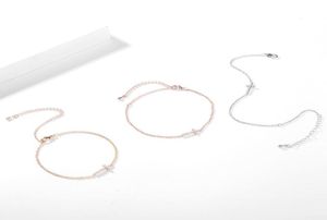 Bracelets de cheville en cristal clair réglable pour femmes, élégant, plage d'été, pieds nus, bijoux à la mode, cadeau de fête 1246276