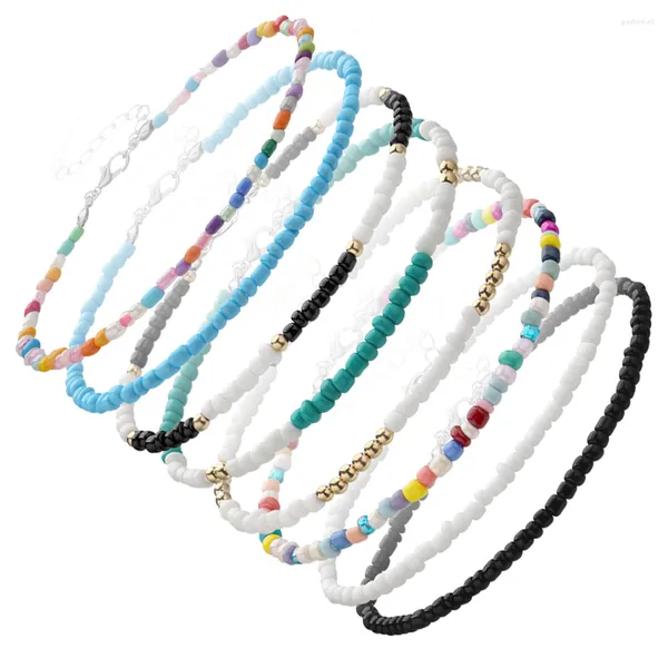 Tobilleras Color Bead Tobillera Beads Summer Foot Chain Colorful Handmade Jewelry Decor Pulsera Mujer