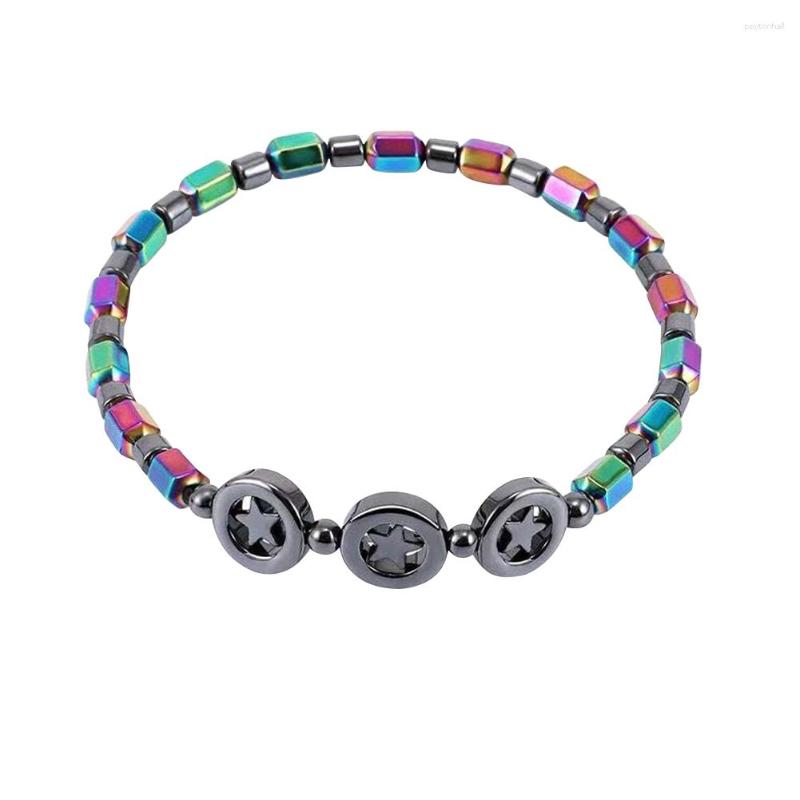 Anklets Colorful For Healing Elastic Relaxing Anti-Fatigue Weight Loss Magnetic Therapy Fashion Women Men Hematite Anklet Bracelet Gift