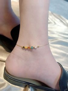 Les chevilles colorées de pieds souriants colorés chaîne pour femmes 2023 Nouvelle mode 18k premium premium ressentir l'été sexy