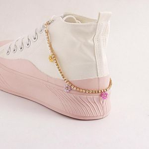 Anklets Crystal Shoe Chains For Women Girls Candy Color Daisy Flower schoenen Accessoires Charm Birthday Sieraden Geschenken