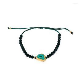 Anklets Dark Green Crystal Beads Anklet Bracelet for Women Vintage Creative Hand Woven Rope Foot Chain armbanden sieraden