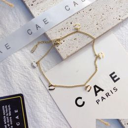 Bracelets de cheville Designer Gold Ts pour femmes Design avec de la marque de bijoux Cadeau parfait Tempérament et style conscient à travers la livraison directe DH75G