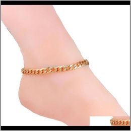 Les chevillets Drop Livraison 2021 Bijoux d'été Pied sur la jambe Gold Color Bracelet Chain de cheville Bracelets de cheville pour femmes JTueg 288p