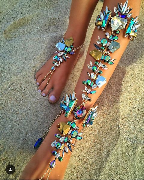 Anklets Dvacaman Tobre de tobillo de moda Sandalias descalzos de la playa Joyería del pastel sexy Cadena de piernas de la pierna Boho Anklet 230311