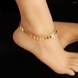 Anklets European en American Beach Womens Fashion Water Drop -vormige handgemaakte voet ornamenten beroemde ontwerpersontwerp