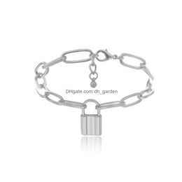 Bracelets de cheville Mode 3pcs / ensemble avec serrure pendentif chaîne bracelet de cheville pour femmes accessoires de pied sandales de plage d'été drop livrer dhgarden dhikz