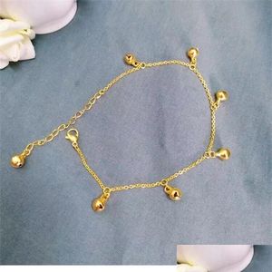 Anklets Fashion Aklet Accessories Zeven Flash Small Bell Enkle Chain Titanium Steel 18K Rose Gold Enklets armbanden Hand Jewelry Orn Dhxumum