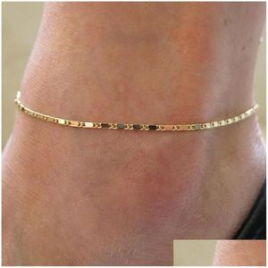 Chevillets mode or mince chaîne mince charme charme bracelet de jambe de cheville bijoux bracelets réglables pour femmes accessoires