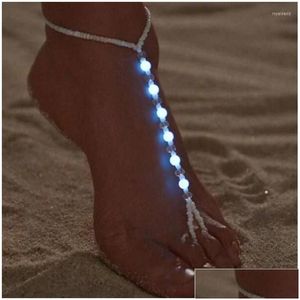 Enkelbanden Mode Handgemaakte Glow In The Dark Kralen Wanten Enkelband Voor Vrouwen Strand Enkelband Op Been Voet Trendy Sieraden Drop Leveren Otzum