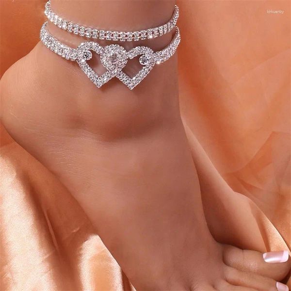 Chevilles fashion chinestone chaîne pour femmes bracelet de jambe brillante luxe