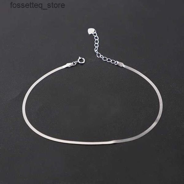 Tobilleros Declaración de moda Diseñadora de serpiente Snake Bone Mujeres Tobillo Real 925 STERLING Silver Calidad Femenina L46