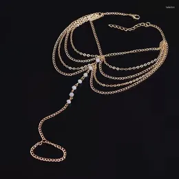 Bracelets de cheville à la mode pour femmes, chaîne à pampilles multicouche, chaîne de perles de cristal, doigt de plage, décoration de pied de cheville