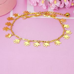 Anklets for Women Foot Accessorie Summer Beach Barefoot Sandals 24K Gold Color Bracelet enkel op de been Egirl -sieraden