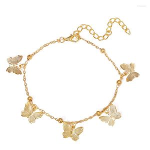 Enkelbanden gouden zilveren kleur vlinder hanger enkeldranschap armband handgemaakt voor vrouwen op blote voeten strand sandalen benen ketting voet sieraden