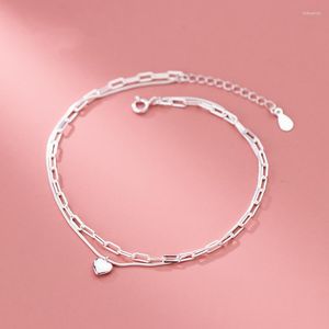 Anklets Heart Woman Silver 925 Love been Snake ketting voet armband sieraden Sterling voor meisjes cadeau 20 cm verstelbaar