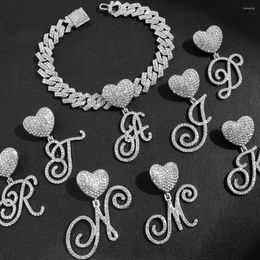Ankjes Hip Hop A-Z Cursive Letter Initiële kristallen hanger Bracelet voor vrouwen bling Iced Cubaanse kettingbeen Anklet sieraden