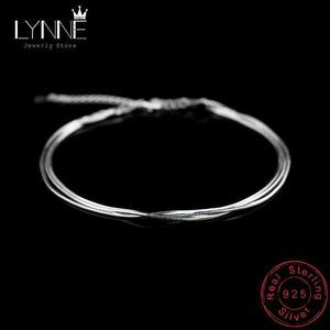 Tobilleras Venta caliente playa sexy multicapa huesos de serpiente tobilleras cadena de pie 925 pulsera de tobillera de pie de plata esterlina para la joyería de las mujeres de moda YQ240208