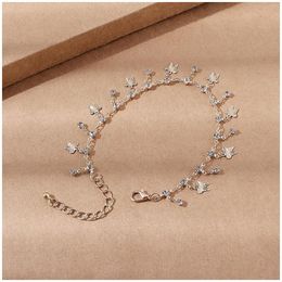 Bracelets de cheville hypoallergénique Boho bracelets de cheville chaîne de bijoux en forme de papillon scintillant pour femmes et filles